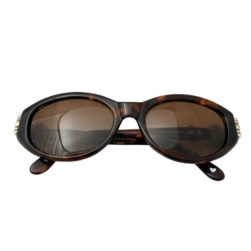 Brighton Duke of Earl Sunglasses Tortoise Silver Scroll Oval SG377-135 Handmade